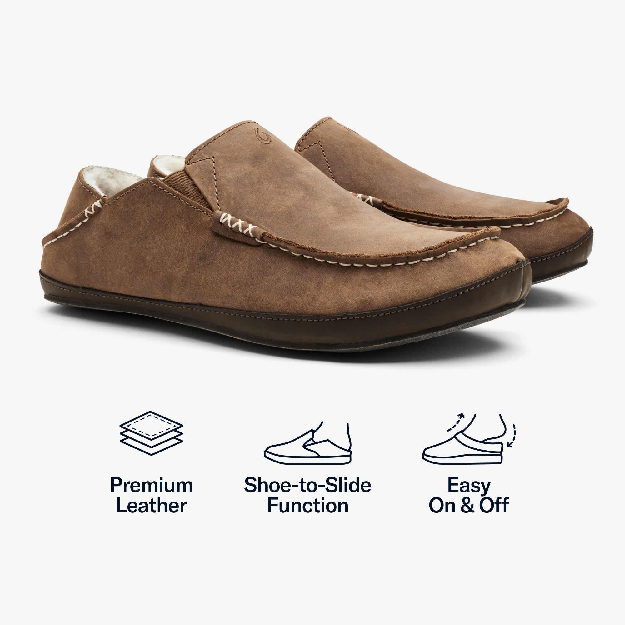 Moloā Slipper - Toffee / Dark Wood - Image 3